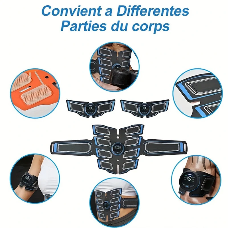 (image for) EMS Muscle Stimulator Abdominal Shaping Belt Muscle Exercise Instrument Abdominal Muscle Patch Fitness Equipment for Men Women's Abdominal Arm Leg Home Office Exercise