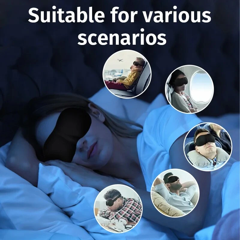 (image for) KALOAD 3D Stereoscopic Sleep Eye Mask Sleep Magic Memory Sponge Black Shading Breathable Quik Sleep for Outdoor Travel