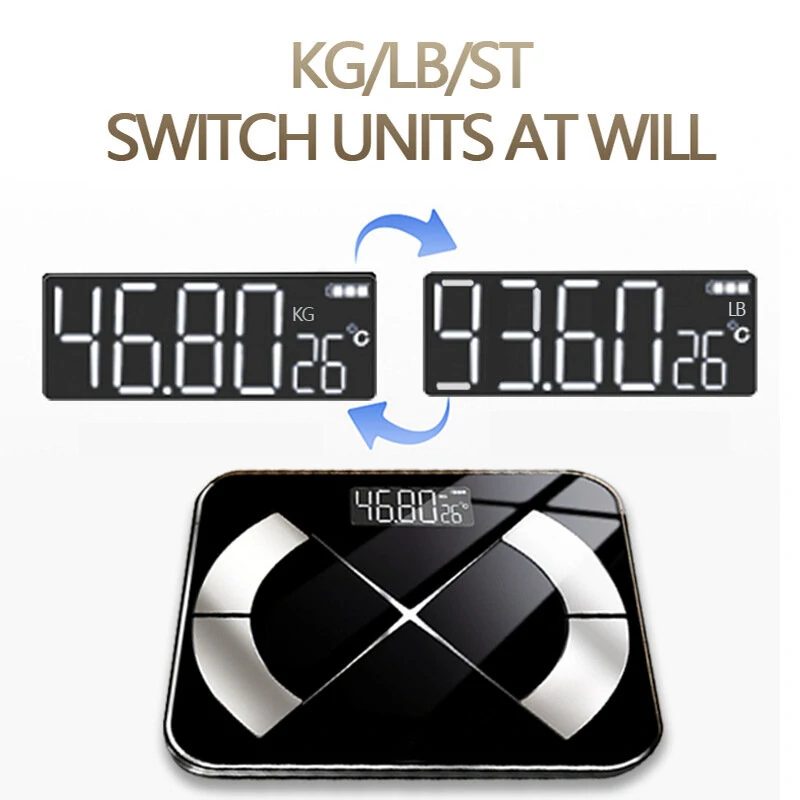 (image for) Smart Wireless Body Scale 25 Key Body Data Analyze 3 Units Switch App Composition Monitoring 19 Languages Support 180kg Accurate Weight Scale