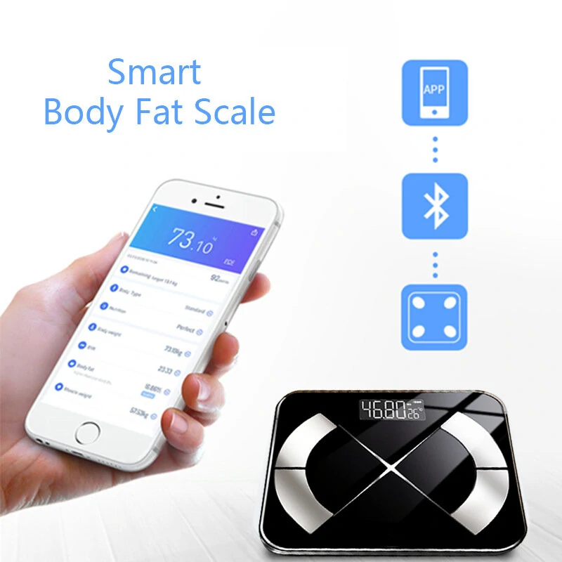 (image for) Smart Wireless Body Scale 25 Key Body Data Analyze 3 Units Switch App Composition Monitoring 19 Languages Support 180kg Accurate Weight Scale