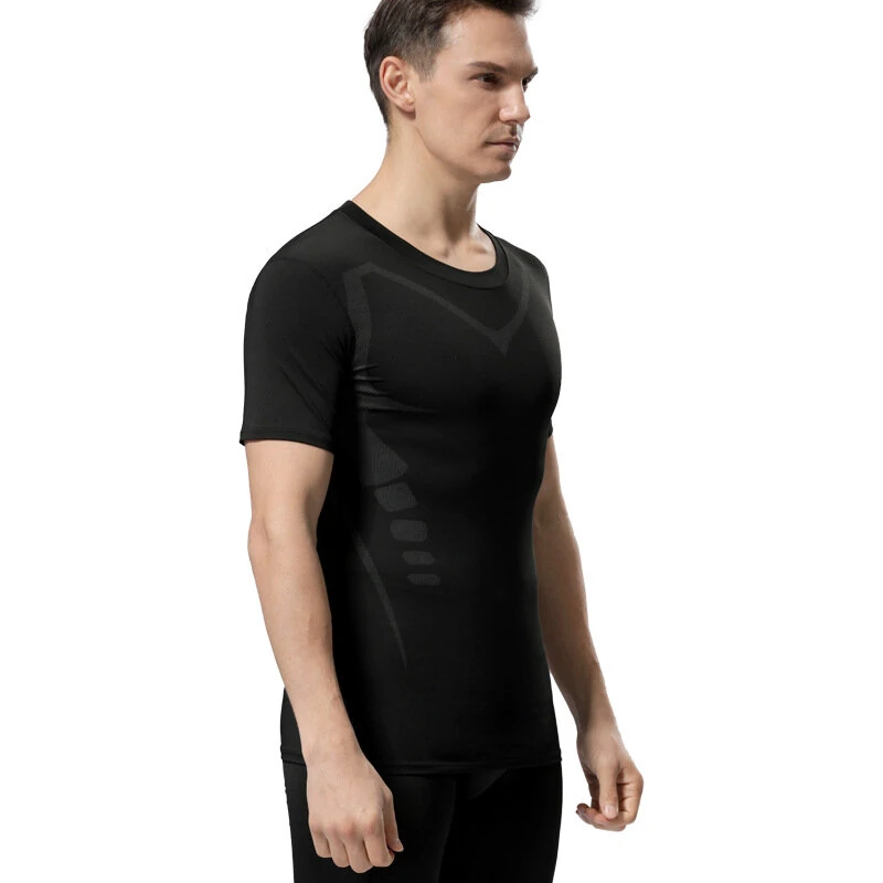 (image for) TENGOO Tight Sports Shirt Shaping Shirts Quick Drying Polyester Multifunctional Comfortable T-Shirts for Running Hiking Fashing Body Building Workout