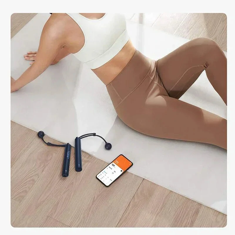(image for) Xiaomi Mijia Smart Electric Skipping Rope Real-time Training Guidance Accurate Fitness Data Recording Matrix Screen Display App Connection Happy Efficient Exercise Cordless and Rope Jump Rope